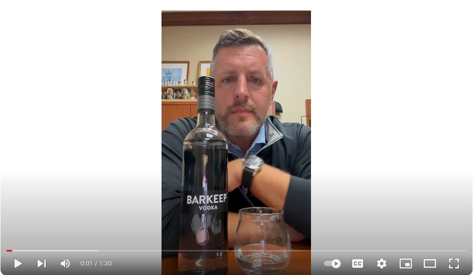 Cap n' Cork YouTube review of Barkeep Vodka