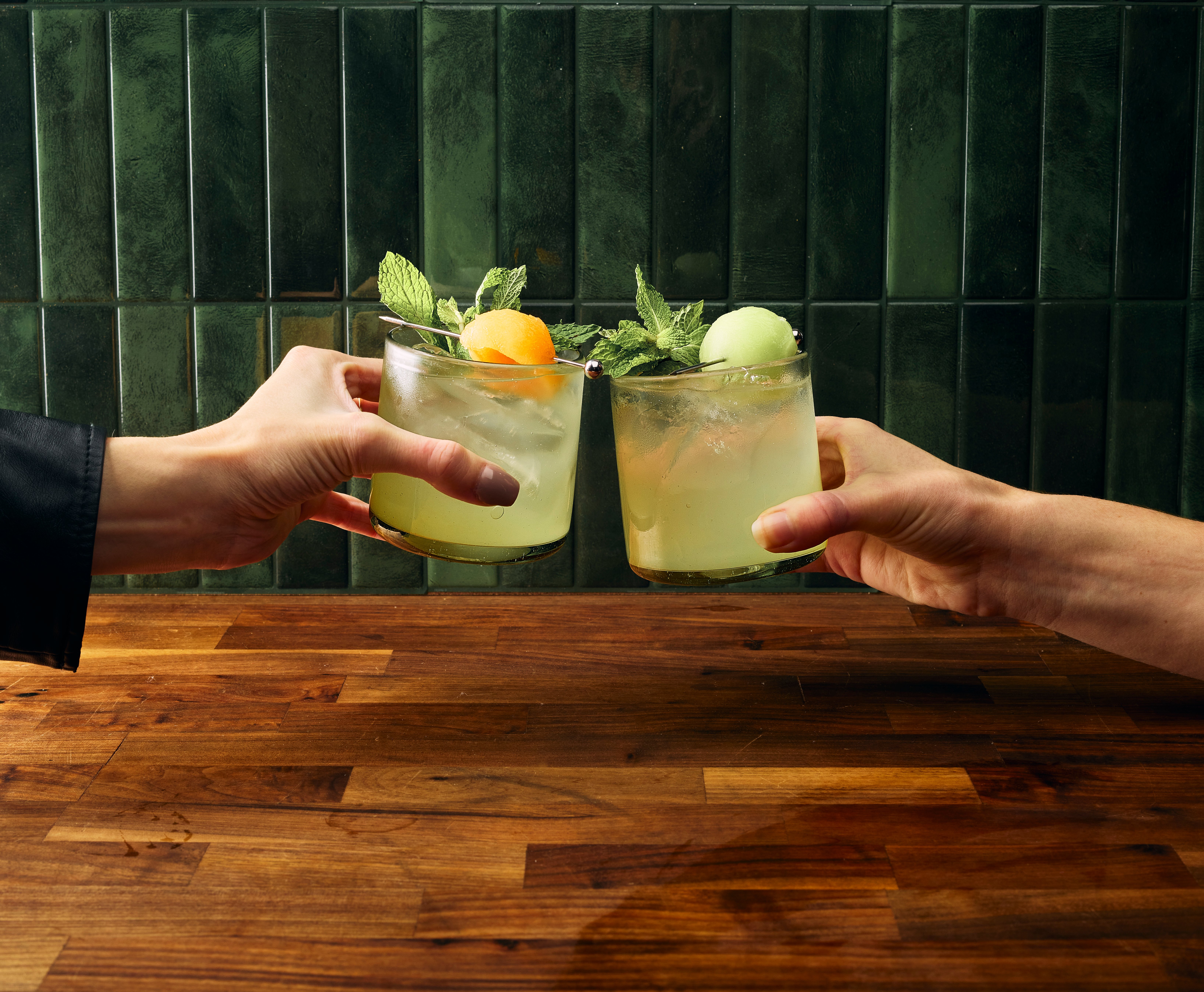Honeydew Highball cocktail made with Barkeep Vodka, honeydew, cucumber, and lime